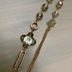 💕Gold colored crystal long necklace